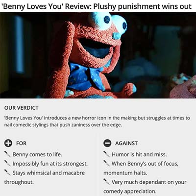 'Benny Loves You' Review: Plushy punishment wins out